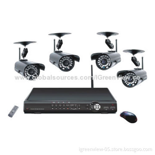 Wireless DVR Kits with 4-piece Digital Waterproof Cameras, Support 2TB HDD